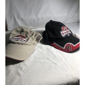 Tampa Bay Bucs Hats Stadium Club 03/04 Grey And Black Adjustable VTG - Lot Of 2
